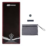 GYMFORMANCE Reise Yogamatte - dünn, rutschfest & leicht (183 x 68 x 0,12 cm) - faltbare Travel Yoga Mat - inkl. Faszienball, Yogagurt & Tragetasche
