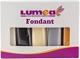 Dekozauber24 Fondant Multipack, 5 Farben, 100g Rollfondant pro Farbe, zum Dekorieren von Kuchen und Torten in weiß, schwarz, creme, silber und gelbgold (Basics)