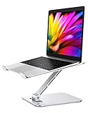 Babacom Laptop Ständer Höhenverstellbar, Faltbarer Laptop Stand aus Aluminiumlegierung Ergonomischer, Belüfteter Laptopständer Kompatibel mit MacBook Air, Pro, Samsung, Allen Laptops 10-16' (Silber)