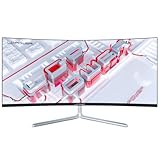 LC-Power LC-M34-UWQHD-100-C-V3 Gaming Monitor 34' Curved Ultra WQHD Display 16:9, 4ms,VA, 1*HDMI, DP,DVI,AUX, 100Hz schwarz weiß