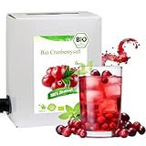 GutFood - 3 Liter Bio Cranberrysaft - Bio Cranberry Saft in praktischer Bag in Box Packung (1 x 3 l Saftbox) - Muttersaft aus Bio Cranberries Erstpressung