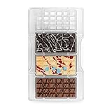 Decora 0050145 SCHOKOLADENFORM Klassische TAFEL 4CAV 85X42X10HMM 200X120X22HMM, Polycarbonate, Hell