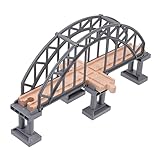 Hohopeti Zugbrücke aus Grauer Kreuzungsbogen Lernspielzeug für Kreative Zug Szenen Fördert Vorstellungskraft und Motorische Fähigkeiten Leicht und Tragbar für Flexibles