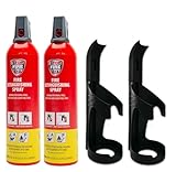 IWH Vertriebs GmbH Premium Feuerlöschspray - STOPFIRE - Feuerlöschspray – 2 x 750ml – 2 Wandhalter - Stopfire auch für Fettbrände, 32 x 9 x 7 cm
