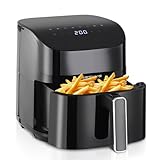 KEINVE Airfryer Heißluftfritteuse, 8-in-1 Air Fryer XXL 5L, Heissluftfritteuse mit Sichtfenster & Shake-Reminder
