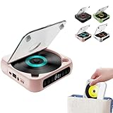 Tragbarer CD-Player Bluetooth-Lautsprecher, HiFi-Sound, kabellose & kabelgebundene Wiedergabe, 2000 mAh Akku 5.3 Bluetooth Typ-C Laden, Mini Wiederaufladbarer Player für Zuhause, Büro, Reisen