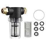 Gartenschlauch Filter 3/4', Vorfilter für Gartenpumpen und Hauswasserwerke Pipeline Filter Down-Sediment-Wasserfilter Pumpenvorfilter für Gartenbewässerung Pool (mit 40 und 100 Mesh-Filter)
