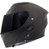 Bluetooth Motorradhelm Motorrad Klapphelm Modularer Helm mit Doppelvisier, ECE Genehmigte Kopfhörer für Automatische Antwort, Vollvisierhelm für Erwachsene Männer Frauen, S-XXL