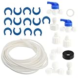 FONDOTIN Teiliges Kühlschrank Wasserleitung Anschlussset mit Absperrventil Adapter und Verbinder Kompatibel für Side By Side Kühlschränke Wasserfilter und Umkehrosmoseanlagen Vielseitiges