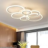 Narwhal Deckenlampe Wohnzimmer 62W mit Fernbedienung APP, Dimmbar LED Deckenleuchte Ringform Pendelleuchte Moderne Design Deckenbeleuchtung für Wohnzimmer, Schlafzimmer, Arbeitszimme
