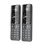 Gigaset Comfort 520HX Duo - 2 DECT-Mobilteile mit Ladeschale - Fritzbox-kompatiel - elegantes Schnurloses Telefon für Router & -Basis, top Audioqualität mit Freisprechfunktion, titan-schwarz