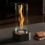 Tischkamin Ethanol Tischfeuer Indoor & Outdoor, Bioethanol Tischkamin Mit Verstellbarer Flamme, Tischfeuer Set für Terrasse, Garten & Wohnzimmer, perfekte Deko für gemütliche Atmosphäre