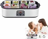 YGHBFRSZ Joghurtbereiter mit Einstellbarer Temperatur & Zeitsteuerung, 8 Deckel enthalten für hausgemachten Joghurt, fördert die Darmgesundheit, ideales Gesundheitsgeschenk