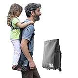 HOMB - Rucksack mit Rückentrage - leichteste Soft- Kraxe - Kindertrage Rücken bis 25 kg - Kindertrage Wandern ab 2 Jahren - Tragerucksack (grau-meliert)