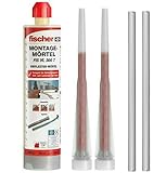 Fischer FIS VL 300 ml 2K Injektionsmörtel | Verbundmörtel | Chemiedübel für Beton & Mauerwerk | inkl. 2x Mischer | Schwerlastbefestigung | Montagemörtel Klebeanker (1x 300ml) + 2 BTG Schlauch