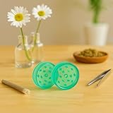 Atomic Plastik Grinder Mini, 42mm, 2-teilig, Kräutermühle, Gewürzmühle, handlich, robust, langlebig, ideal für unterwegs, grün, Kunststoff, mit Deckel und Mahlzähnen, kompakt, leicht