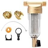 Rückspülfilter Wasservorfilter, 3/4 Zoll Spin Down Sediment Wasserfilter, Wasserfilter mit Adapter, 40 Mikron Water Filter, Vorfilter Sedimentfilter für Brunnenwasserschlauch Vorfilter