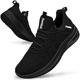 Feethit Sneaker Herren Schuhe Sportschuhe Laufschuhe Turnschuhe Tennis Fitness Jogging Walkingschuhe Leichtgewichts Atmungsaktiv Freizeit Straßenlaufschuhe Schlüpfen Schwarz 43 EU