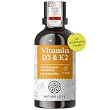 Vitamin D3 + K2 (50ml) - Hoch bioverfügbar durch Original K2VITAL® 99,7% all-trans - laborgeprüfte 1000 I.E. Vitamin D3 pro Tropfen (1700 Tropfen mit Vitamin D + Vitamin K) - in MCT-Öl - Hochdosiert