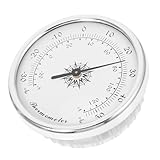 ibasenice Thermometer Herd Hygrometer Wandhalterung Hygrometer Innentemperaturanzeige Acryl Silber