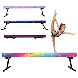 HomeSun Schwebebalken Einstellbar Faltbar Gymnastik Balance Beam High and Low Level Floor Beam Einfache Montage Gymnastikbalken 240cm Stabile Trainingsgeräte für Zuhause (Regenbogen, 240cm)