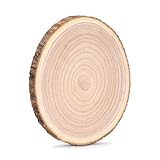 HERZONE Paulownia Holzscheiben 35-40cm1pcs Holzscheiben zum Basteln,Dicke ca.2mm Polierte Holzplatte Rund aus Natürlichem Paulownia-Holz (1)