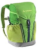 VAUDE Kinderrucksack Jungen & Mädchen Puck 10 Liter in grün, komfortabler Wanderrucksack Kinder, Wetterfester Schulrucksack mit Regenhülle & Lupe, viel Stauraum, Apple