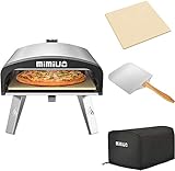 Mimiuo Gas pizzaofen, Outdoor Edelstahl Gas Pizza Backofen mit Pizzastein und Pizzaschaufel für Garten, Terrasse, Hinterhof