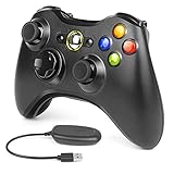 Labtec Wireless Controller für Xbox 360, 2.4GHZ Gamepad Joystick Wireless Game Controller für Xbox 360 & Slim Konsole und PC Windows XP/7/8/10(Schwarz)