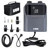 Niphean Luftpumpe, SUP Pumpe mit (Extra Langem) DC-Ladekabel, 50 PSI Stand up Paddle Pumpe mit Auto-Abschaltung, 12v Pumpe für Aufblasen&Entleeren, Elektrische Luftpumpe für Matratze, Reifen