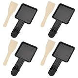 YUEWO 4 Stück Raclette Pfännchen Käse Grillpfannen Nicht-Stick-Beschichtung Quadratische Form Für Raclettes Ersatz/zusätzliche Raclette -Gerichte