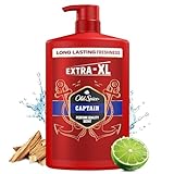 Old Spice Captain 3-in-1 Duschgel & Shampoo für Männer, 1L, langanhaltender, frischer Duft in Parfümqualität für Haare-Gesicht-Körper