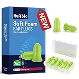 HUFFBIO Dichte-Adaptive Akustik-Schaum-Ohrstöpsel Zum Schlafen - Laborgeprüfte 36dB Schalldämmung, Hypoallergen & Atmungsaktiv für Seitenschläfer, Reisen, Büro
