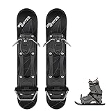 Skiskates - Mini Ski Skates für den Schnee | Skating Skis Snowblades Skiboards | Schlittschuhe für Schnee | Die Kürzesten Skier (Black | Ski Bindings)
