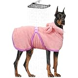 WUFANC Hundebademantel Super Saugfähig, Schnell Trocknend, Verstellbare Schrumpfbänder Gewährleistet einen Bequemen Sitz des Bademantel Hund, für Große, Mittlere und Kleine Hunde (XL)