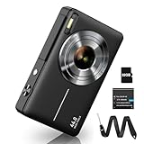 Digitalkamera Fotokamera FHD 1080P 44MP Fotoapparat mit 32G Karte 16X Digitalzoom Digital Kamera mit Batterie Tragbare Einfache Digitalkamera für Kinder Student Teenager Anfänger Senioren (Schwarz)