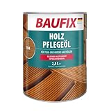 BAUFIX Holz-Pflegeöl teak, seidenmatt, 2.5 Liter, Holzpflege, geruchsmildes Holz Öl für außen & innen, für Holzterassen/Gartenmöbel/Holzgehwege