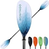 XUXIAKE Kajak Paddels Doppelpaddel mit Kohlefaser Schaft und Nylon Klinge, Einstellbar 230-250 cm Doppel Paddels für Kajak, Kanu, Boot, Snow Mountain