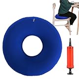 Donut-Kissen: Aufblasbares Hämorrhoiden-Ringkissen, Ergonomisches Orthopädisches Sitzkissen, Ideal Für Bürostuhl Und Reisen (Dunkelblau)