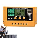 Solarladeregler, Solarladeregler – Solarpanel Regler 12 V 24 V | Einstellbare automatische Einstellung, einfach zu installieren für den Außenbereich, Fabrik