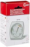 SUNARTIS - Ofenthermometer | Hochwertiges Backofenthermometer mit mehrfarbigem Ziffernblatt. Ofenthermometer aus Edelstahl mit Haken und Standfuß | Thermometer für Backofen bis 300 °C | 7x8cm