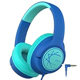 iClever Kopfhörer Kinder, Kopfhörer für Kinder mit Kabel 85dBA Sichere Lautstärke, Stereo Sound, Over Ear Faltbare 3.5 mm Jack Kinder Kopfhörer für iPad, Tablets, Schule, Reisen, Blau