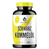 Kräuterland - 400 Schwarzkümmelöl Kapseln hochdosiert - kaltgepresst und gefiltert - 1000mg Tagesdosis - Deutsche Premium Qualität