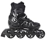 RAVEN Expert Inline Skates Inliner für Kinder und Erwachsene verstellbar (Black, 37-40 (23,5-26cm))