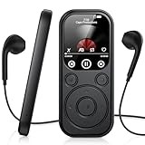 RWSRW 128GB MP3 Player Bluetooth 5.4, Ultra Slim Musik-Player mit 2.0 Zoll IPS Farbbildschirm, Mini Musik Player mit Photo Viewer, Video Play, FM Radio, Voice Recorder, E-Book Reader, Sport, Schwarz