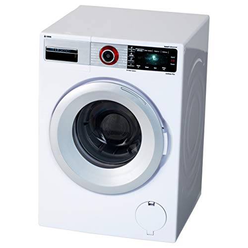 Theo Klein 9213 Bosch Waschmaschine | Vier Waschprogramme und Originalgeräusche | Funktioniert mit und ohne Wasser | Spielzeug für Kinder ab 3 Jahren, Weiß