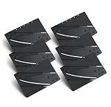 PRECORN Kreditkartenmesser 6 Stück schwarz Faltmesser Klappmesser Camping-Messer Taschenmesser Kreditkarten Messer