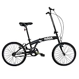 Nilox - Bike X0 - Klapprad - Einfach zu Transportieren - Modernes Design - Mit Mattem Stahlrahmen - Leichtes Fahrrad, 12 kg Gewicht - Mit 20' Alufelgen, Schwarz