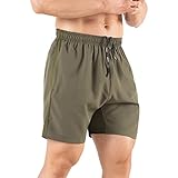Plguys Herren Workout Gym Shorts Dry Fit Herren Athletic Training Shorts für Bodybuilding mit Reißverschlusstaschen, Grün , XX-Large