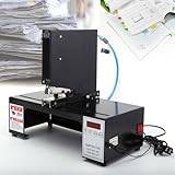 Automatischer Hefter mit 360° Drehung, CNC Pneumatische Bindemaschine für Blisterkarton, Einstellbare Nagelgeschwindigkeit & Ausfallzeit, Griffe 35 Blatt/70g Papier